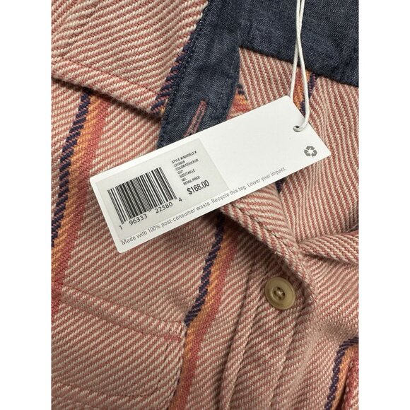 Outerknown Blanket Shirt NWT M/L Plaid Organic Cotton Button Down Men's Oranges - Picture 2 of 6